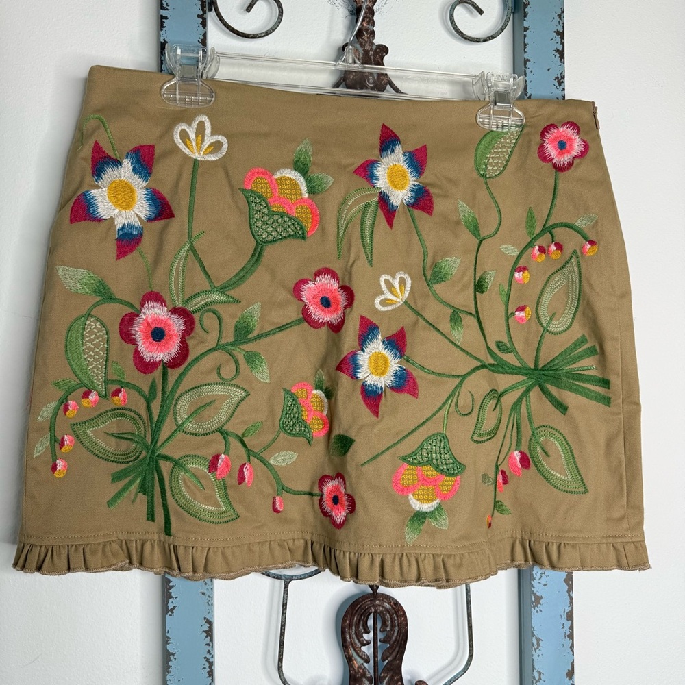 Kori Embroidered Floral Mini Skirt